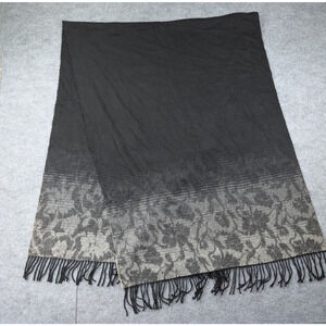 Johnstons Of Elgin Cashmere Shawl Wrap Scarf 74x27 Floral Scotland Quiet Luxury